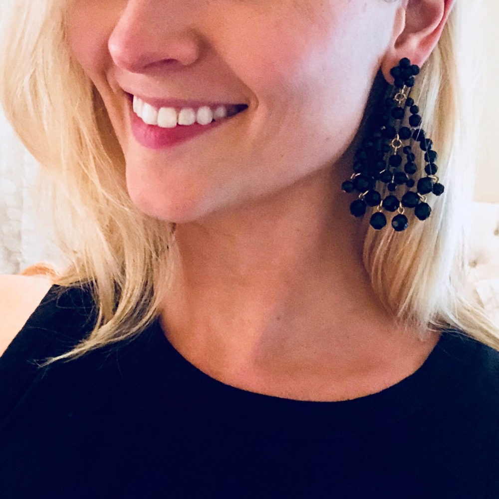 Black j crew earrings